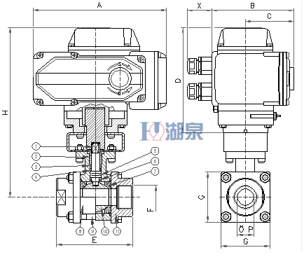 電動(dòng)絲扣球閥Q911F-16P型號(hào)，圖片，原理